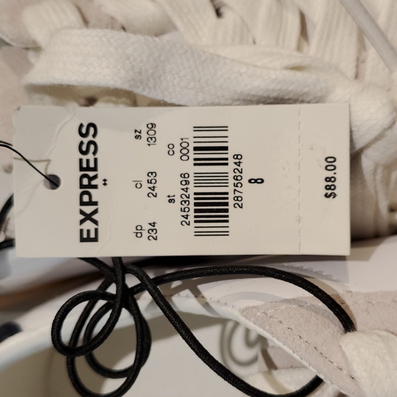 Express men's white tie front sneakers - Picture 8 of 9